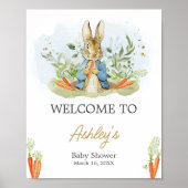 Blue Peter Rabbit Baby Dusche Willkommen Poster (Vorne)