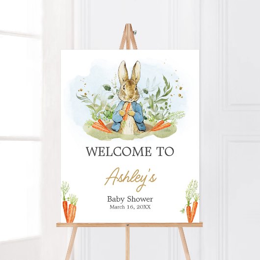 Blue Peter Rabbit Baby Dusche Willkommen Poster