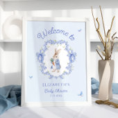 Blue Peter Rabbit Baby Dusche Willkommen Poster