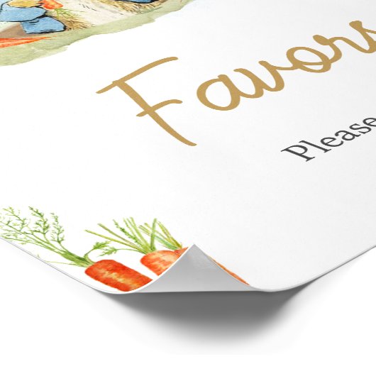 Blue Peter Rabbit Baby Duwer Favoriten Poster (Ecke)