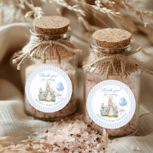 Blue Peter Rabbit Baby Shower Boy Danke für Ihre F Runder Aufkleber