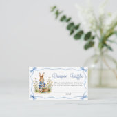 Blue Peter Rabbit Baby Shower Diaper Raffle Begleitkarte (Stehend Vorderseite)