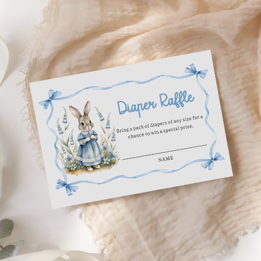 Blue Peter Rabbit Baby Shower Diaper Raffle Begleitkarte