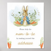 Blue Peter Rabbit Baby Shower Envelope Station Poster (Vorne)
