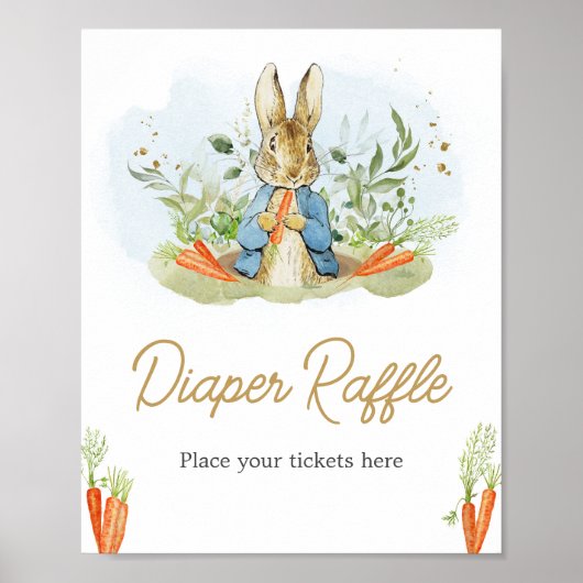 Blue Peter Rabbit Babydusche Windelwanne Poster (Vorne)