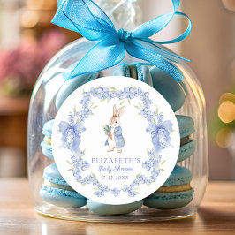 Blue Peter Rabbit Boy Baby Dusche Danke Runder Aufkleber