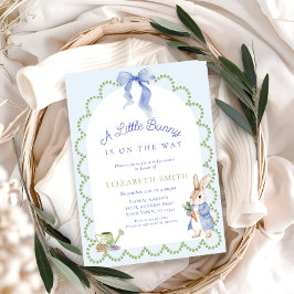 Blue Peter Rabbit Boy Baby Dusche Einladung