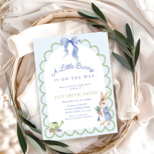 Blue Peter Rabbit Boy Baby Dusche Einladung