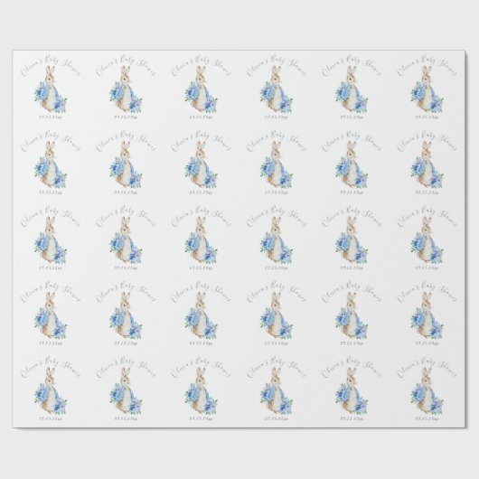 Blue Peter Rabbit Boy Baby Dusche Geschenkpapier (Flach)