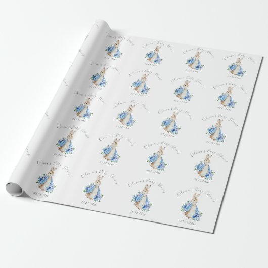 Blue Peter Rabbit Boy Baby Dusche Geschenkpapier (Ungerollt)