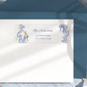 Blue Peter Rabbit Boy Baby Dusche Label