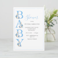 Blue Peter Rabbit Typografie Baby Shower