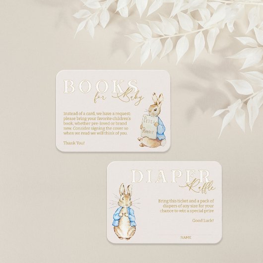 Blue Peter the Rabbit Baby Duwer Diaper Raffle Begleitkarte