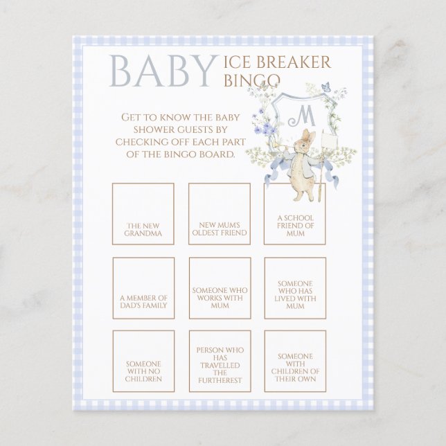 Blue Peter the Rabbit Baby Ice Breaker Bingo Game (Vorderseite)