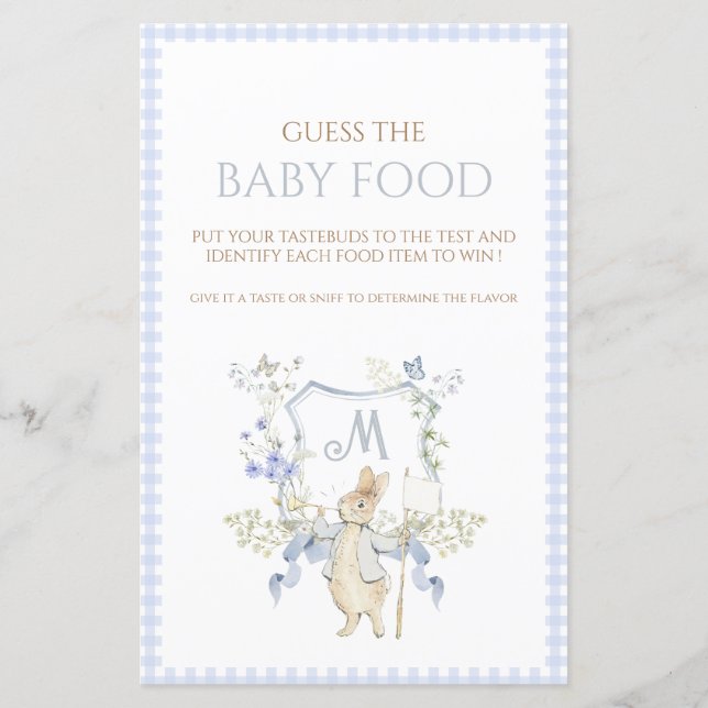 Blue Peter the Rabbit Guess Baby Food Game (Rückseite)