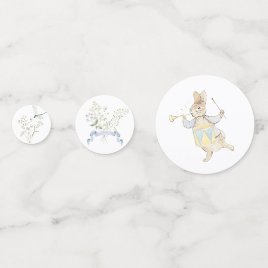 Blue Peter the Rabbit Monogram Wappen Baby Dusche Konfetti (Rückseiten)