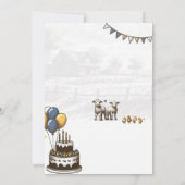 Blue Petting Zoo Geburtstagsparty Einladung (Rückseite)