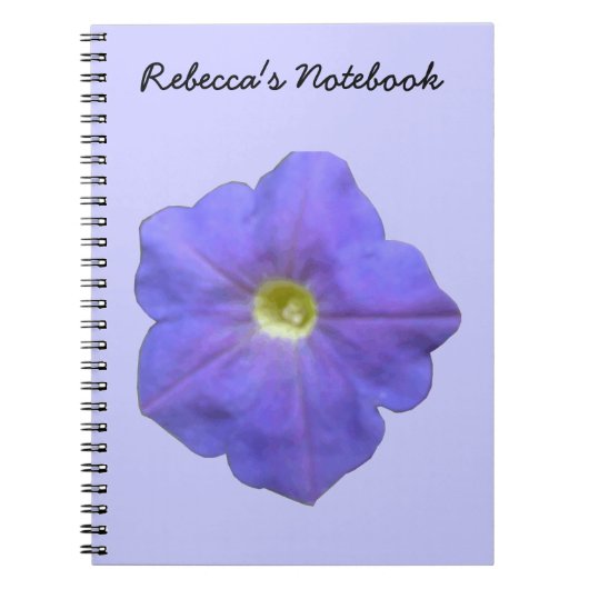 Blue Petunia individualisierbares Notebook Notizblock (Vorderseite)