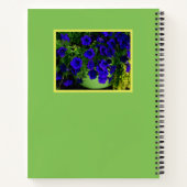 BLUE PETUNIAS IN GRÜNBUCH NOTIZBLOCK (Rückseite)