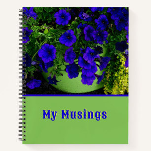 BLUE PETUNIAS IN GRÜNBUCH NOTIZBLOCK