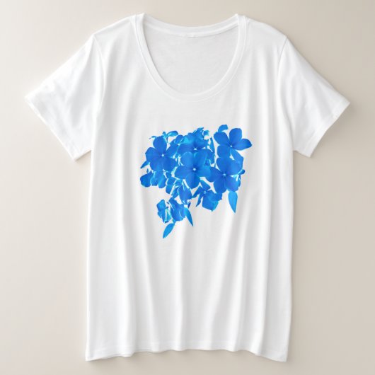 Blue Phlox Bouquet Große Größe T-Shirt (Design vorne)
