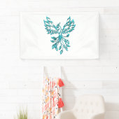 Blue Phoenix Erhöhungen auf Weiß Banner (Insitu)