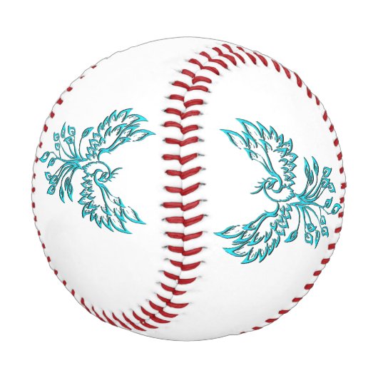 Blue Phoenix Erhöhungen auf Weiß Baseball (Schrägansicht)