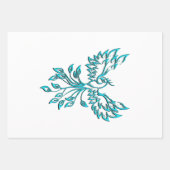 Blue Phoenix Erhöhungen auf Weiß Geschenkpapier Set (Vorderseite 2)