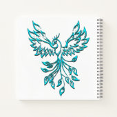 Blue Phoenix Erhöhungen auf Weiß Notizblock (Rückseite)