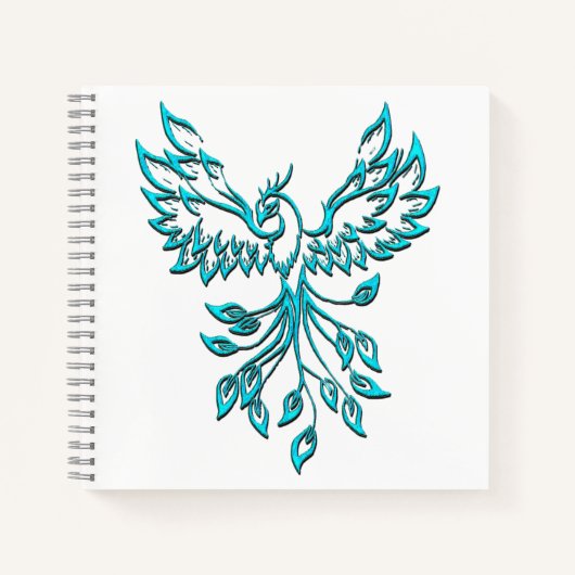 Blue Phoenix Erhöhungen auf Weiß Notizblock (Vorderseite)