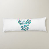 Blue Phoenix Erhöhungen auf Weiß Seitenschläferkissen (Rückseite)