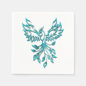 Blue Phoenix Erhöhungen auf Weiß Serviette (Vorderseite)