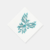 Blue Phoenix Erhöhungen auf Weiß Serviette (Ecke)