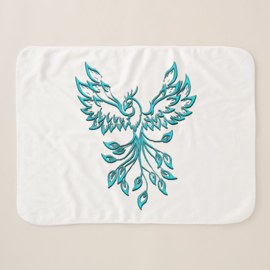 Blue Phoenix Erhöhungen auf Weiß Sherpadecke (Vorderseite (Horizontal))