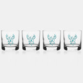 Blue Phoenix Erhöhungen auf Weiß Whiskyglas (Vorderseite)