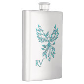 Blue Phoenix Erhöhungen der weißen Monogram Flachmann (Rechts)