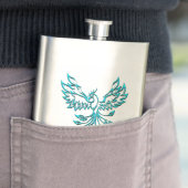 Blue Phoenix Erhöhungen der weißen Monogram Flachmann (Beispiel)