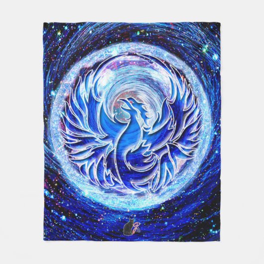 Blue Phoenix Fleece Blanket (Vorderseite)