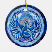 Blue Phoenix Keramik Ornament (Vorne)