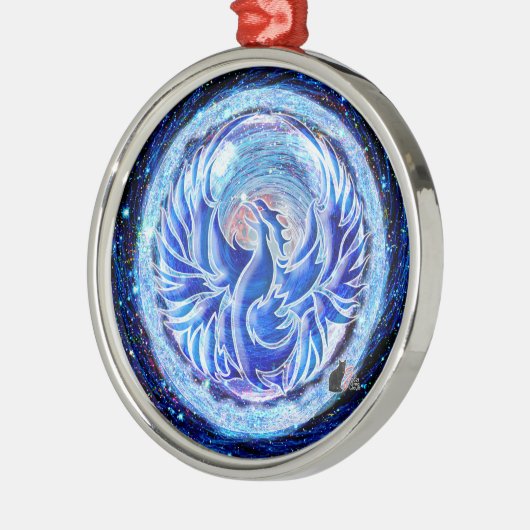 Blue Phoenix Ornament Aus Metall (Links)