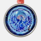 Blue Phoenix Ornament Aus Metall (Vorne)