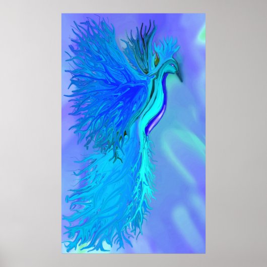 Blue Phoenix Print Poster (Vorne)