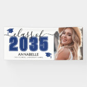 Blue Photo Graduation Party Banner (Horizontal)