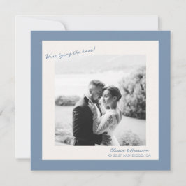 Blue Photo Wedding Save the Date Einladung