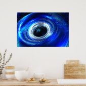 Blue Photon Wave Poster (Küche)