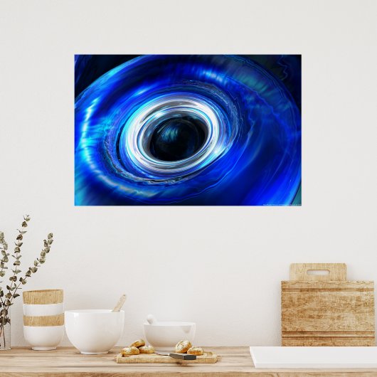 Blue Photon Wave Poster (Küche)