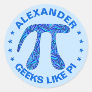 Blue Pi Symbol Math Geek Erwachsene N Kinder farbe Runder Aufkleber