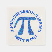 Blue Pi Symbol Math Geek Festive Happy Pi Day Serviette (Vorderseite)