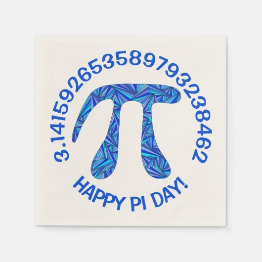 Blue Pi Symbol Math Geek Festive Happy Pi Day Serviette (Vorderseite)