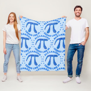 Blue Pi Symbol Math Geek Zuhause Dorm Geeks wie Pi Fleecedecke